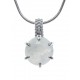 Collier argent rhodié 4g - pierre de lune - 40cm