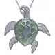 Collier argent rhodié 11g - tortue - zircons -  agate - amazonite - 60cm