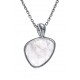 Collier argent rhodié 3,3g - quartz rose - 38+5cm