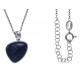 Collier argent rhodié 3,3g - sodalite - 38+5cm