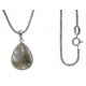 Collier argent rhodié 4,1g - labradorite - 45cm