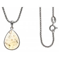 Collier argent rhodié 4,1g - citrine - 45cm