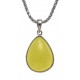 Collier argent rhodié 4,1g - serpentine citron vert - 45cm