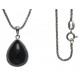 Collier argent rhodié 4,1g - ONYX - 45cm