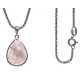 Collier argent rhodié 4,1g - quartz rose - 45cm