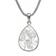 Collier argent rhodié 4,1g - quartz - cristal de roche - 45cm