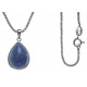 Collier argent rhodié 4,1g - aventurine bleue - 45cm