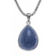 Collier argent rhodié 4,1g - aventurine bleue - 45cm