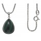 Collier argent rhodié 4,1g - malachite - 45cm