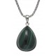 Collier argent rhodié 4,1g - malachite - 45cm