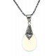 Collier argent 4,2g - opalite véritable - 45cm