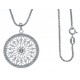Collier argent rhodié 7,6g - zircons - diamètre 3cm - 45cm