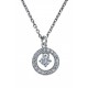 Collier argent rhodie 3,3g - zircons - 38+5cm