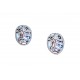 Boucles d'oreille acier - nacre - email