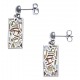 Boucles d'oreille acier - nacre - email - pharaon