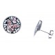 Boucles d'oreille acier - nacre - email - papillon