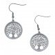 Boucles d'oreille acier - arbre de vie - satiné - diamètre 2cm