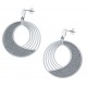 Boucles d'oreille acier - satiné - diamètre 4cm