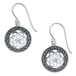 Boucles d'oreille argent rhodié 2,3g - fleur de vie - diamètre 1,2cm