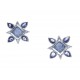 Boucles d'oreille argent rhodié 2,1g - lolite - quartz bleu - zircons