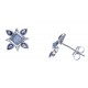 Boucles d'oreille argent rhodié 2,1g - lolite - quartz bleu - zircons