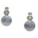 Boucles d'oreille argent rhodié 1,6g - labradorite - péridot