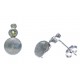 Boucles d'oreille argent rhodié 1,6g - labradorite - péridot