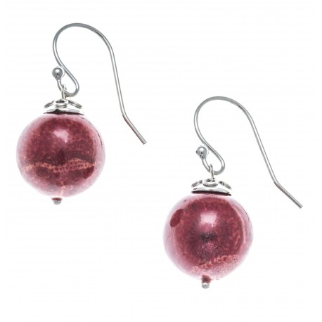 Boucles d'oreille 1,8g - boules corail diamètre 1cm