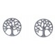 Boucles d'oreille argent rhodié 1,1g - arbre de vie - puce