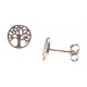 Boucles d'oreille argent rhodié 1,1g - rosé - arbre de vie - puce