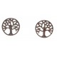 Boucles d'oreille argent rhodié 1,1g - rosé - arbre de vie - puce