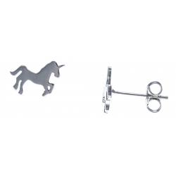 Boucles d'oreille argent rhodié 1g - licorne