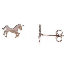 Boucles d'oreille argent rhodié 1g rosé - licorne