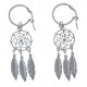 Boucles d'oreille argent rhodié 5,1g - créole 1,5cm - attrape rêves 3,5cm