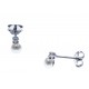 Boucles d'oreille argent rhodié 0,5g - perles de culture véritable - zircons - 2