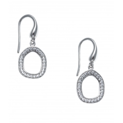 Boucles d'oreille argent rhodié 2g - zircons