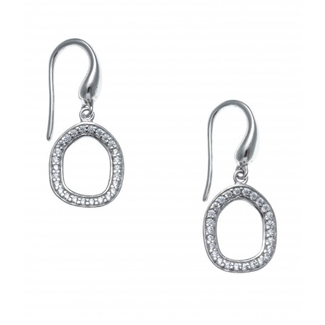 Boucles d'oreille argent rhodié 2g - zircons