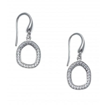 Boucles d'oreille argent rhodié 2g - zircons