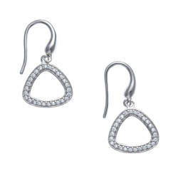 Boucles d'oreille argent rhodié 2g - zircons