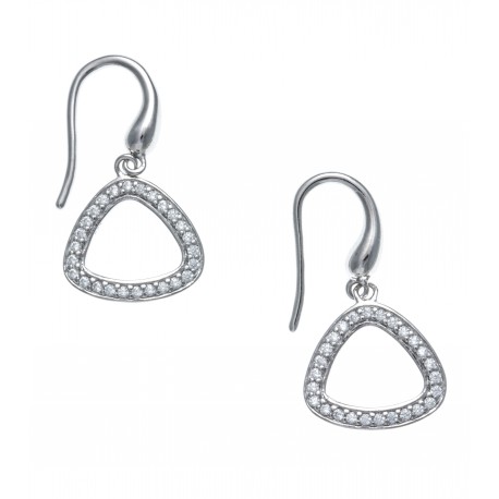 Boucles d'oreille argent rhodié 2g - zircons