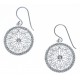 Boucles d'oreille argent rhodié 4g - zircons - diamètre 2cm