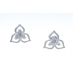 Boucles d'oreille argent rhodié 1,7g - zircons