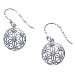 Boucles d'oreille argent rhodié 2,8g - zircons