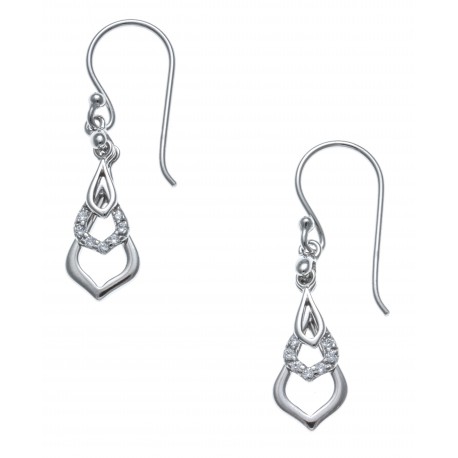 Boucles d'oreille argent rhodié 2,3g - zircons