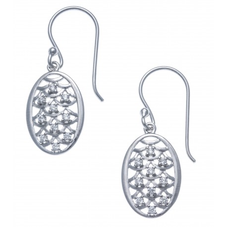 Boucles d'oreille argent rhodié 2,6g - zircons