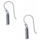 Boucles d'oreille argent rhodié 1,4g - zircons noirs et blancs