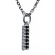 Collier argent rhodié 2,8g - zircons - 38+5cm