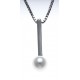 Collier argent rhodié 3g - perle de culture véritable - 40cm