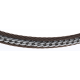 Bracelet acier 2 tons - 2 câbles acier marron - chaine acier blanc - 19,5+1,5cm - réglable