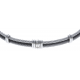 Bracelet acier - 3 cables acier blanc/noir/blanc - 19,5+1,5cm - réglable